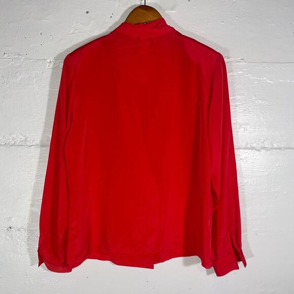 Vintage NWT Red Blouse Size 8 Silk-Like Double Breasted Lightweight Dead Stock - Picture 9 of 11